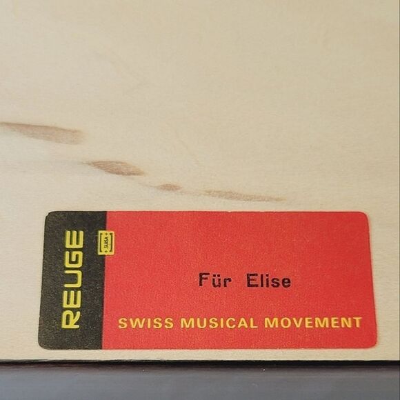 Vintage Reuge Wood Inlay High Gloss Musical Trinket Box Plays Fur Elise - Picture 9 of 9
